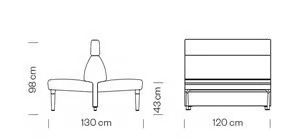 AMBIT 1067 - Fabric bench seating with back by Et al. - view 3